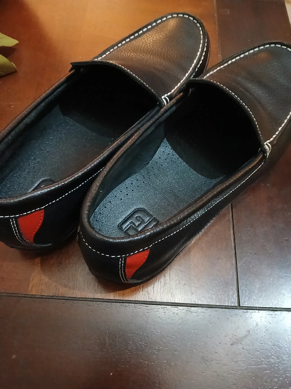 Men's Footjoy Black Leather Slip-On Driving Loafers Six 11 Golf